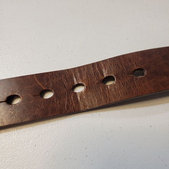 Fossil Men's Brown Leather Belt Silver Toned Buckle - Picture 10 of 13